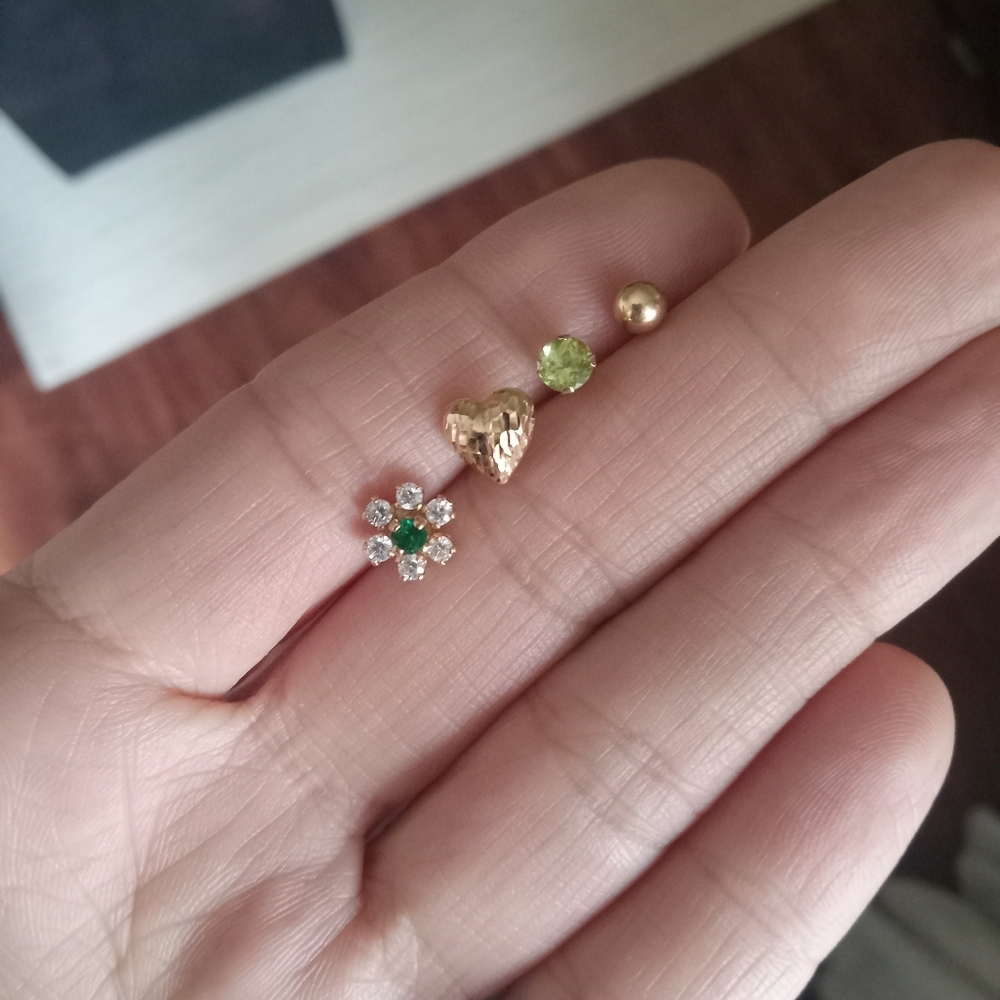 Single 14k Gold Stud Earrings